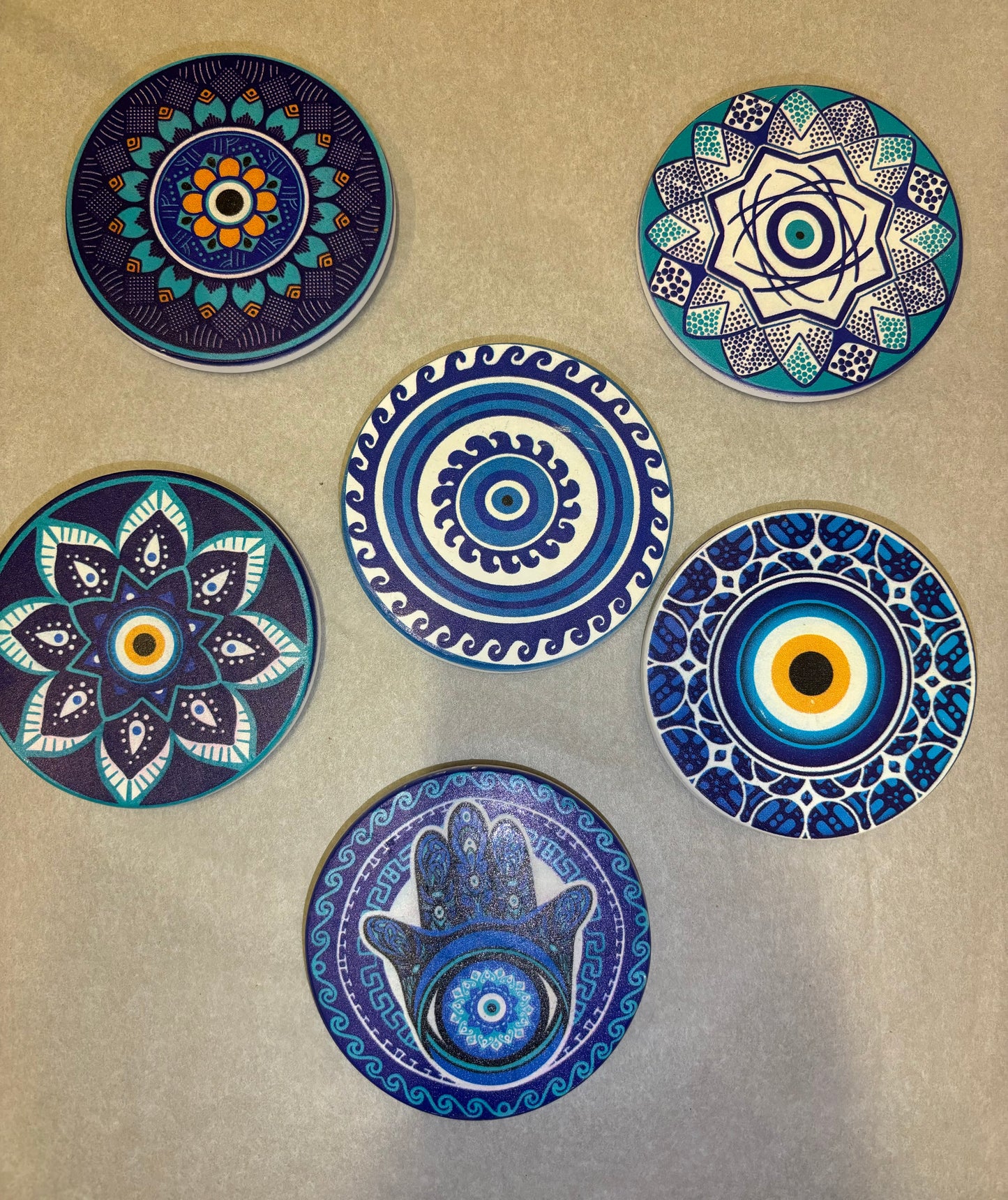 2 Piece Stone Evileye Coasters